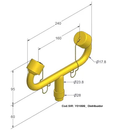 DISTRIBUIDOR LAVAOJOS COMPLETO 2 ROCIADORES