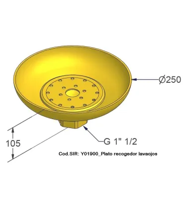 PLATO RECOGEDOR LAVA-OJOS AMARILLO