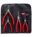 JUEGO 4 ALICATE SEGER KNIPEX-FUERTE 180MM C/FUNDA ENROLLABLE