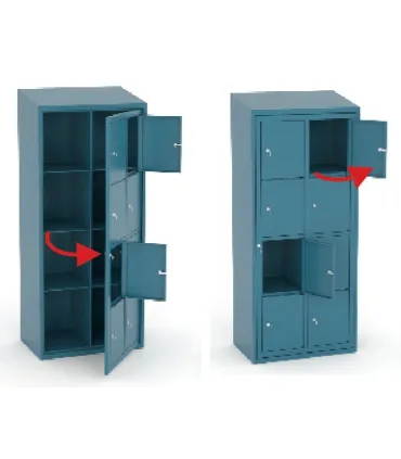 ARMARIO DISTRIBUCION ROPA LIMPIA 160.12.2.T1. 10 CASILLEROS 320x265 EN 2 COLUMNAS