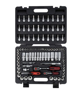 JUEGO KS VASOS+PUNTAS 1/4+3/8 PULGADAS+METRICO 99PCS 918.0699