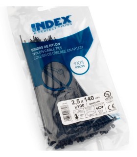 BOLSA 100 BRIDAS NYLON NEGRA 12,5X1000