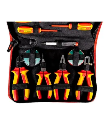 ESTUCHE 12 HERRAMIENTAS ELECTRICISTA 1000V. 7 DEST+1 BUSCA+ 4 ALICATES