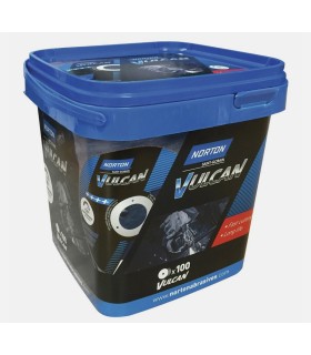 PACK 100 DISCOS CORTE ACERO+INOX 125x1x22 NORTON VULCAN