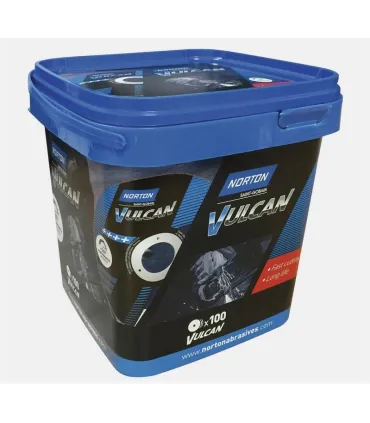 PACK 100 DISCOS CORTE ACERO+INOX 125x1x22 NORTON VULCAN