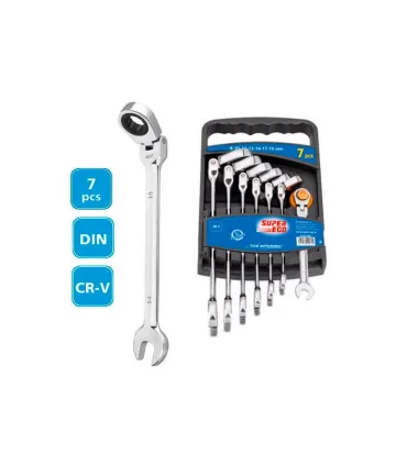 JUEGO 7 LL.MIXTA CARRACA 8 a 19mm S.EGO ARTICULABLE
