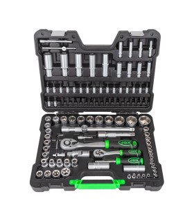 MALETA ECO-JBM LLAVES VASOS 108 PCS 1/2"+ 1/4"