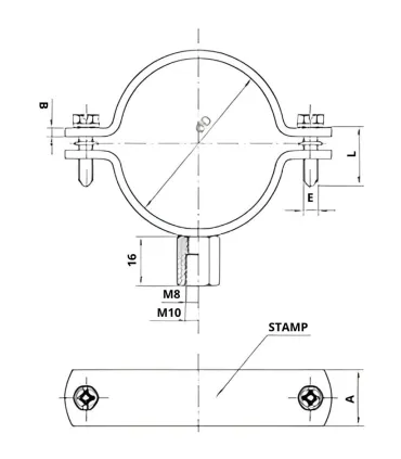 ABRAZADERA INOX A-2  REFORZADA M8+M10  6" 159-163MM
