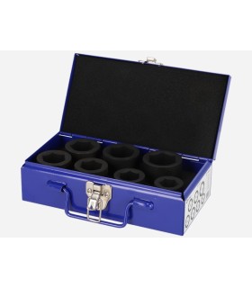 JUEGO 7 VASOS IMPACTO 1" (24-27-30-32-33-36-38mm). ESTUCHE METALICO