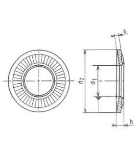 ARANDELA CONTACTO NFE25511-M INOX A2 M-5 5,1x12x1,8