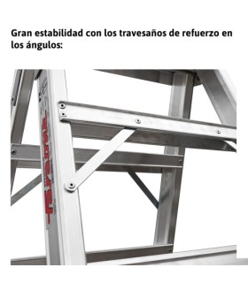 ESCALERA ALUM.TIJERA 11+11 Peldaños 3 Mtrs