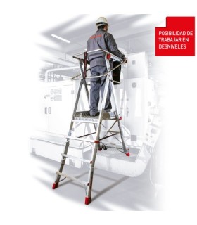 ESCALERA PLS-6 6 PELDAÑOS, PLATAFORMA REGULABLE EN ALTURA