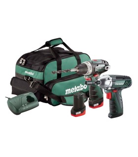 KIT POWER COMBO METABO: TALADRO + ATORN. IMPACTO + 2 BATERIAS LI
