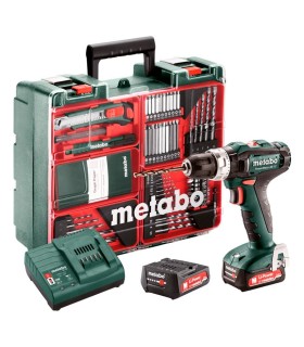 TALADRO PERCUTOR METABO POWERMAXX SB12 SET TALLER PORTATIL 2 BAT 12V-2Ah LI-POWER
