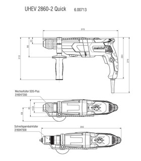 MARTILLO MULTIUSO METABO UHEV 2860 2 Quick 1100W SD PLUS