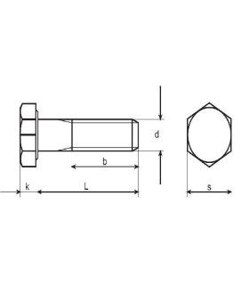 M16X65 TORNILLO HEXAGONAL DIN 931 8.8 NEGRO