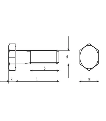 M24X110 TORNILLO HEXAGONAL DIN 931 8.8 NEGRO