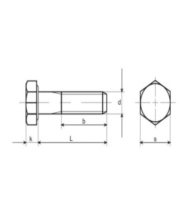 M16X280 TORNILLO HEXAGONAL DIN 931 8.8 ZINCADO