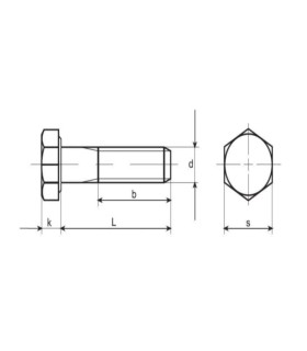 M30X100 TORNILLO HEXAGONAL DIN 931 8.8 ZINCADO